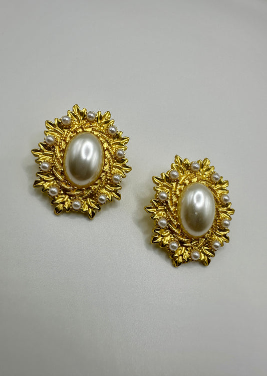 Orecchini bottone big pearl