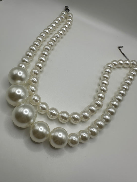 Collana big pearl doppio filo